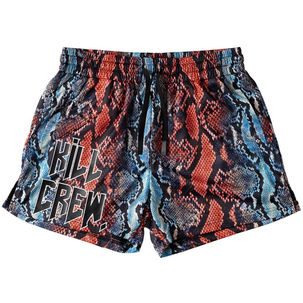 Snakeskin Black And Tan Print Pattern Muay Thai Boxing Shorts main image 1