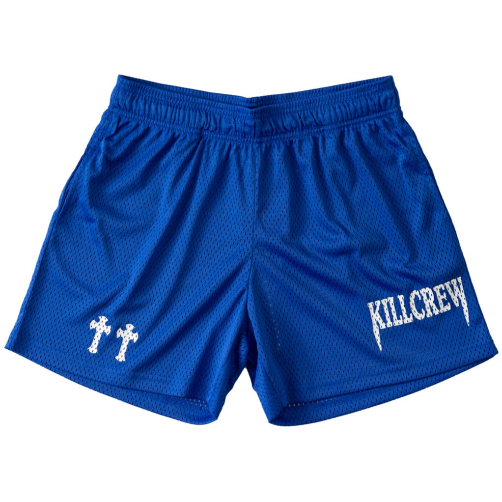 VENTED MESH SHORTS MEDIEVAL - BLUE / WHITE – Kill Crew