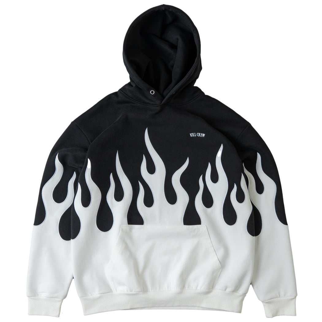 OVERSIZED PREMIUM HEATER HOODIE BLACK WHITE Kill Crew