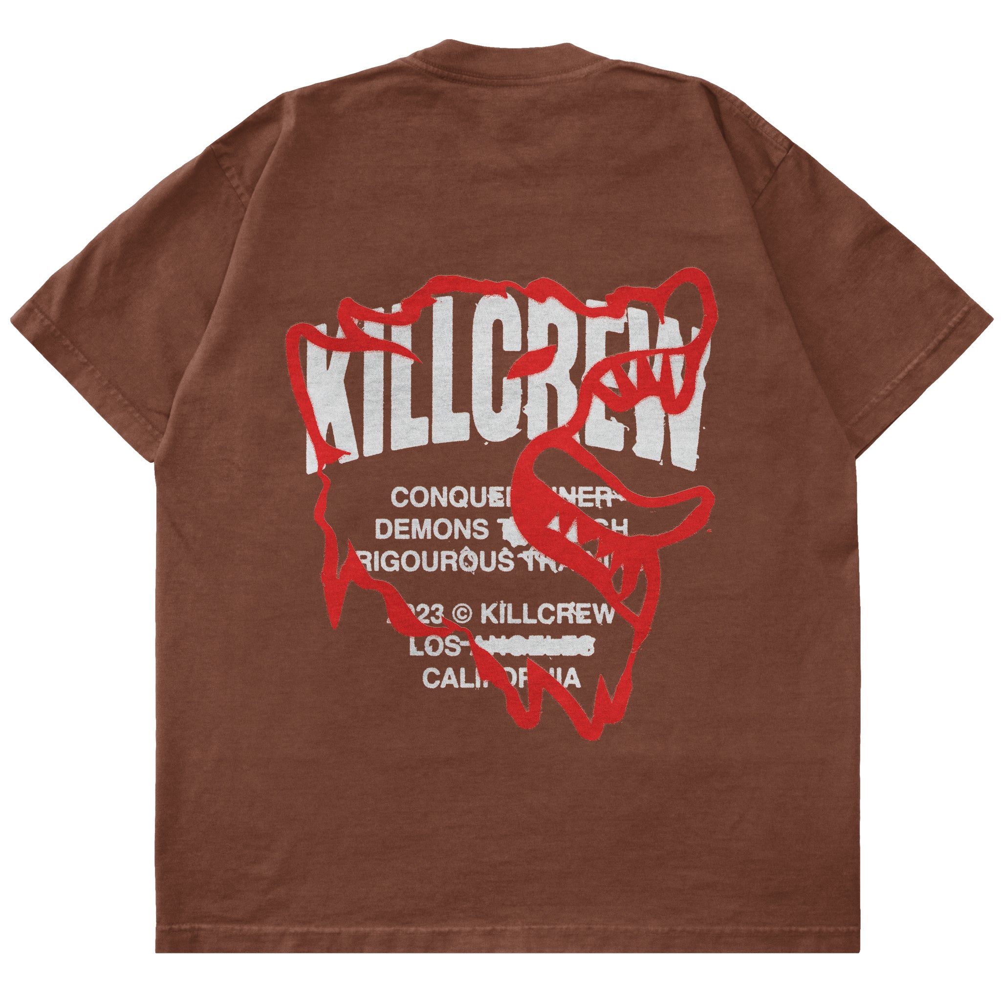 RELAXED FIT LUX CONQUER INNER DEMONS T-SHIRT - BROWN / RED – Kill Crew