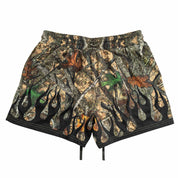 MUAY THAI SHORTS (MID THIGH CUT) WILDFIRE - BLACK
