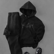 OVERSIZED LUX HOODIE "BUILT TO DESTROY" HOODIE - BLACKOUT
