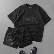 RELAXED FIT NATURAL COTTON "BUILT TO DESTROY" T-SHIRT - BLACKOUT