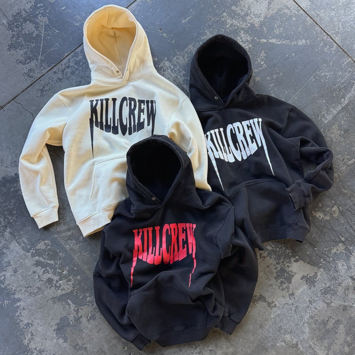 OVERSIZED LUX "FANGS" HOODIE - BLACK / WHITE