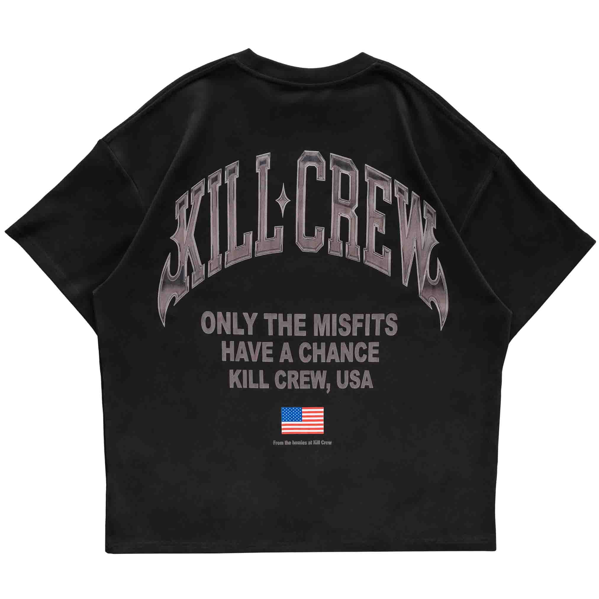 RELAXED FIT NATURAL COTTON CHROME T-SHIRT - BLACKOUT – Kill Crew