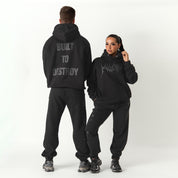 OVERSIZED LUX HOODIE "BUILT TO DESTROY" HOODIE - BLACKOUT