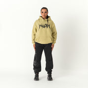 OVERSIZED LUX HOODIE "BUILT TO DESTROY" HOODIE - GREEN / BLACK