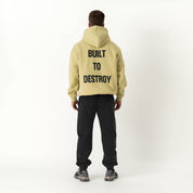 OVERSIZED LUX HOODIE "BUILT TO DESTROY" HOODIE - GREEN / BLACK