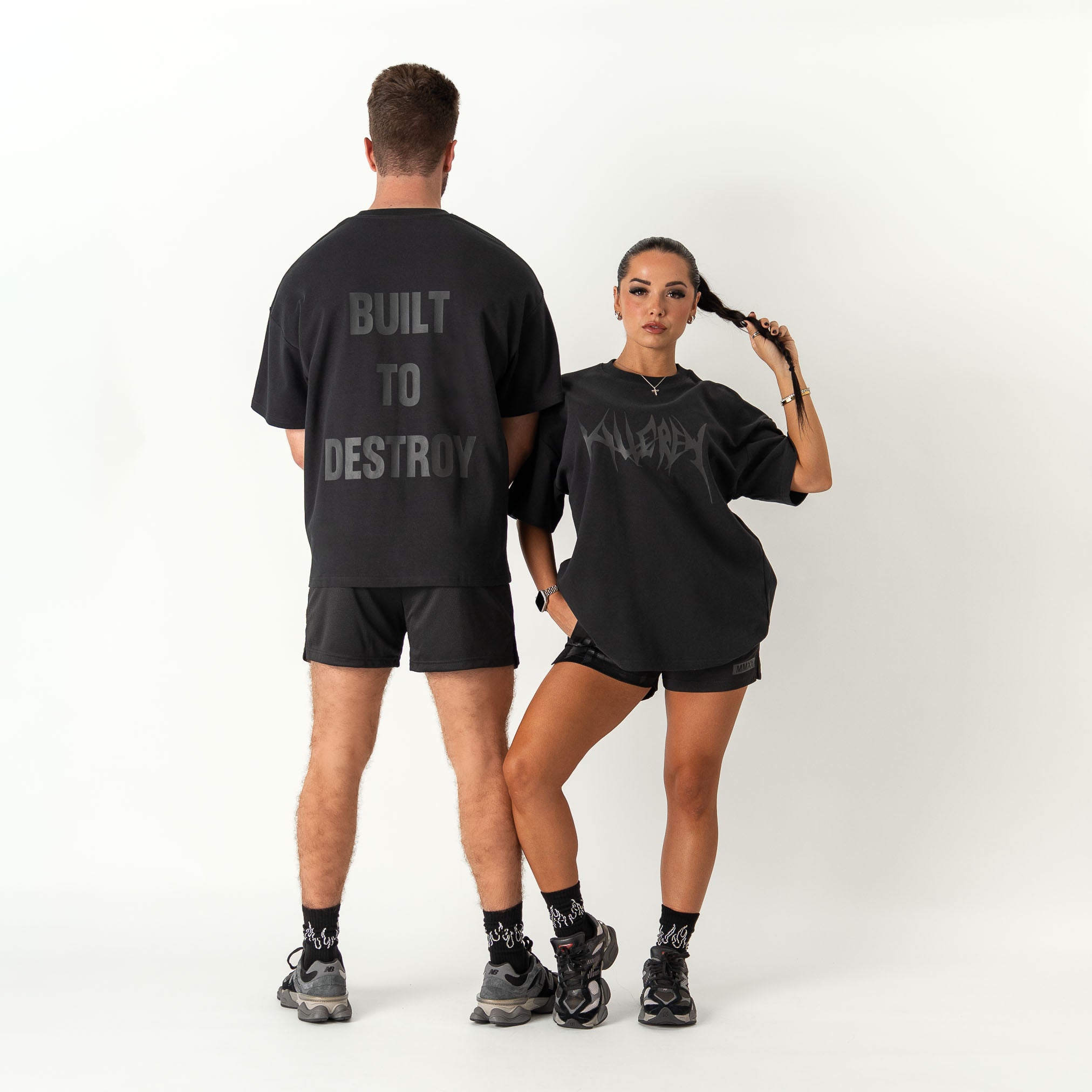RELAXED FIT NATURAL COTTON "BUILT TO DESTROY" T-SHIRT - BLACKOUT