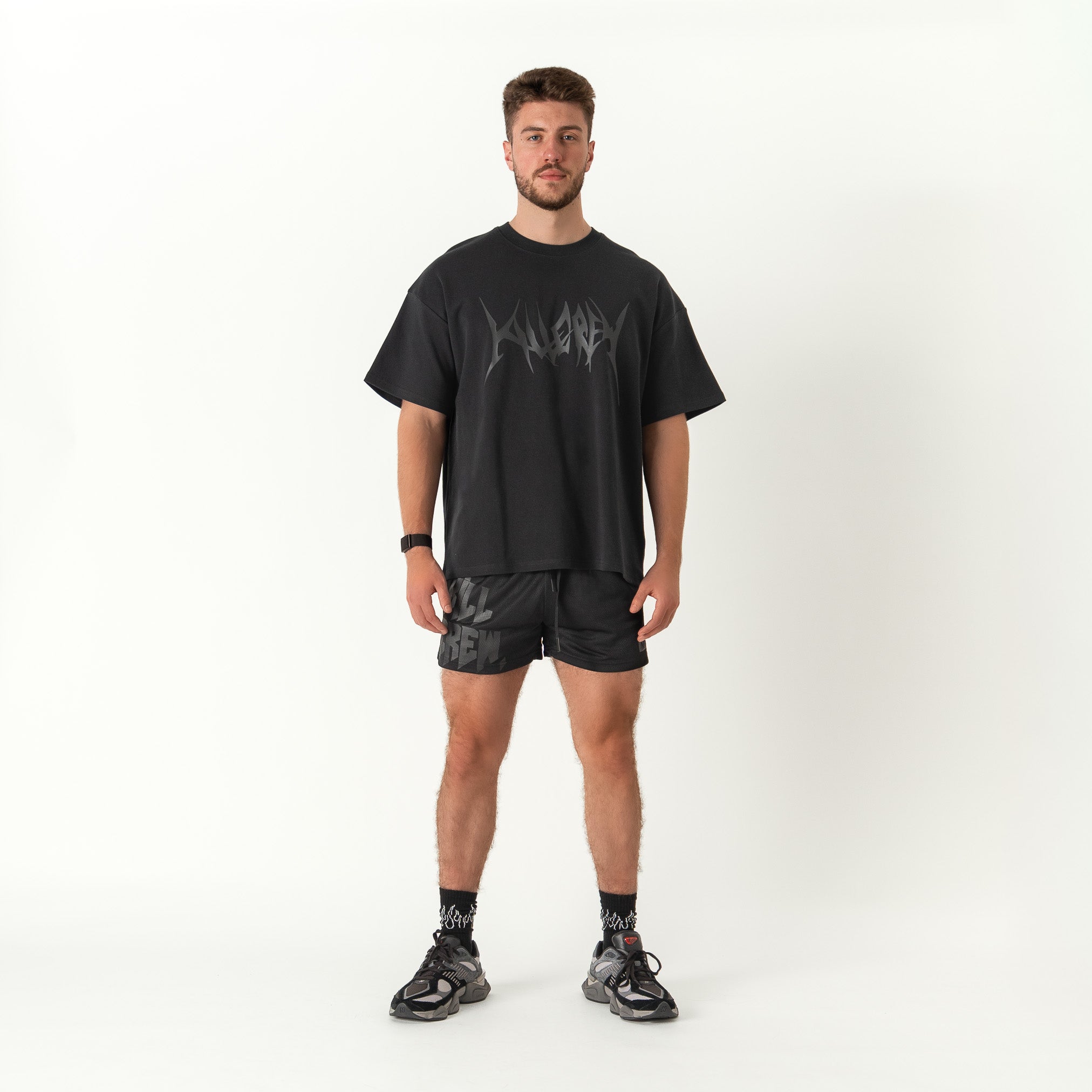 RELAXED FIT NATURAL COTTON "BUILT TO DESTROY" T-SHIRT - BLACKOUT