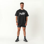 RELAXED FIT NATURAL COTTON "BUILT TO DESTROY" T-SHIRT - BLACK / WHITE