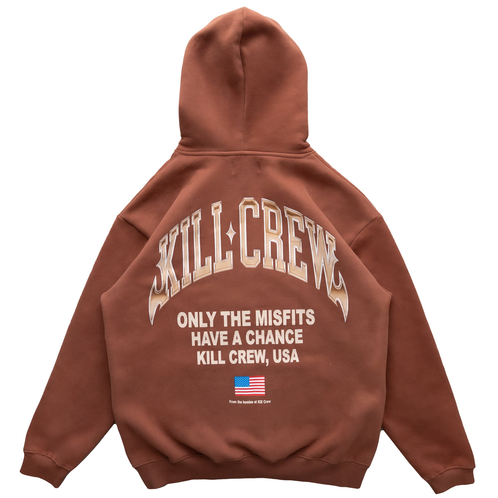 OVERSIZED LUX CHROME HOODIE - BROWN – Kill Crew