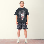 NATURAL COTTON PSYCHOTIC CLOWN T-SHIRT - BLACK