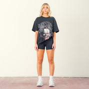NATURAL COTTON PSYCHOTIC CLOWN T-SHIRT - BLACK