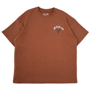 RELAXED FIT NATURAL COTTON "DESTROY" T-SHIRT - BROWN