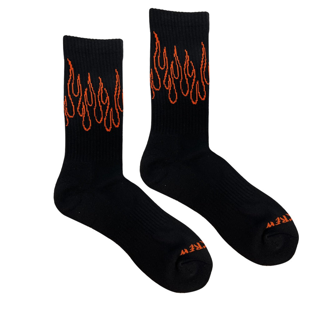 Kill Crew Flame High Socks Black Orange