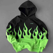 OVERSIZED PREMIUM HEATER HOODIE - BLACK / GREEN