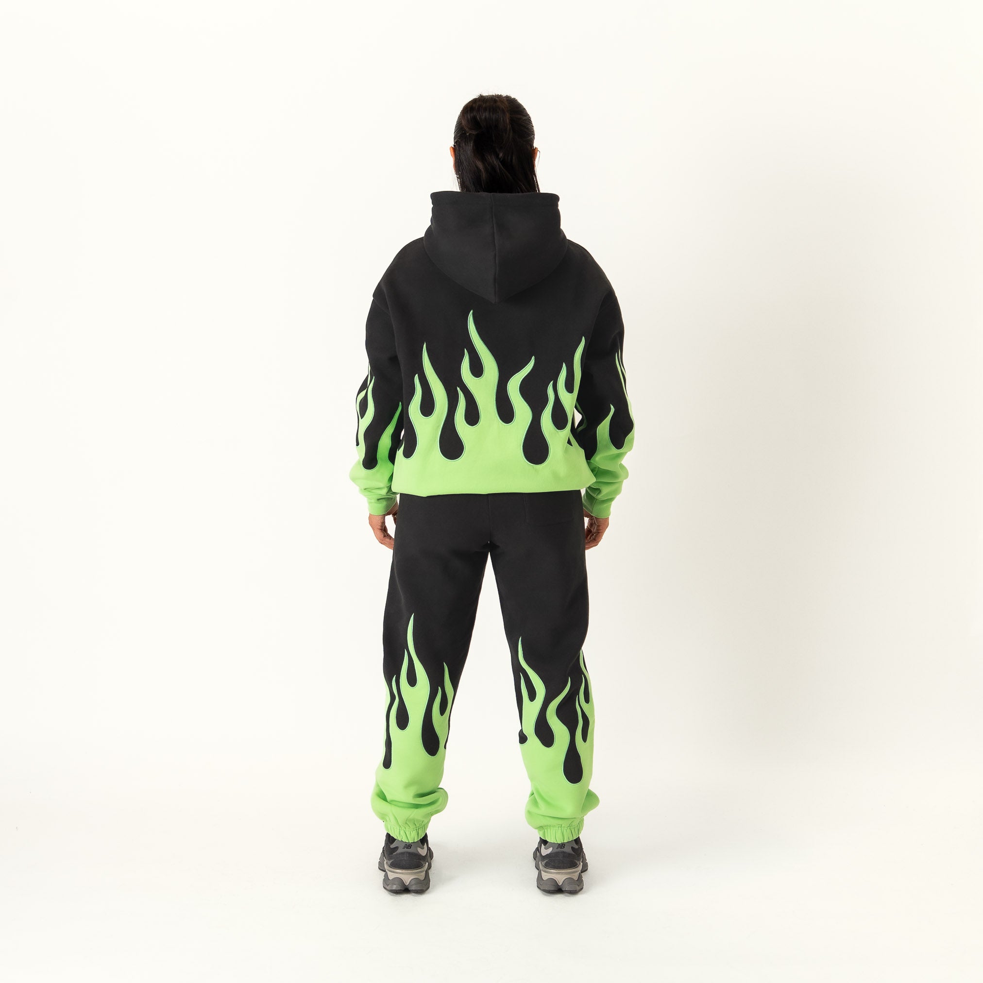 OVERSIZED PREMIUM HEATER HOODIE - BLACK / GREEN