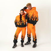 OVERSIZED PREMIUM HEATER HOODIE - ORANGE / BLACK