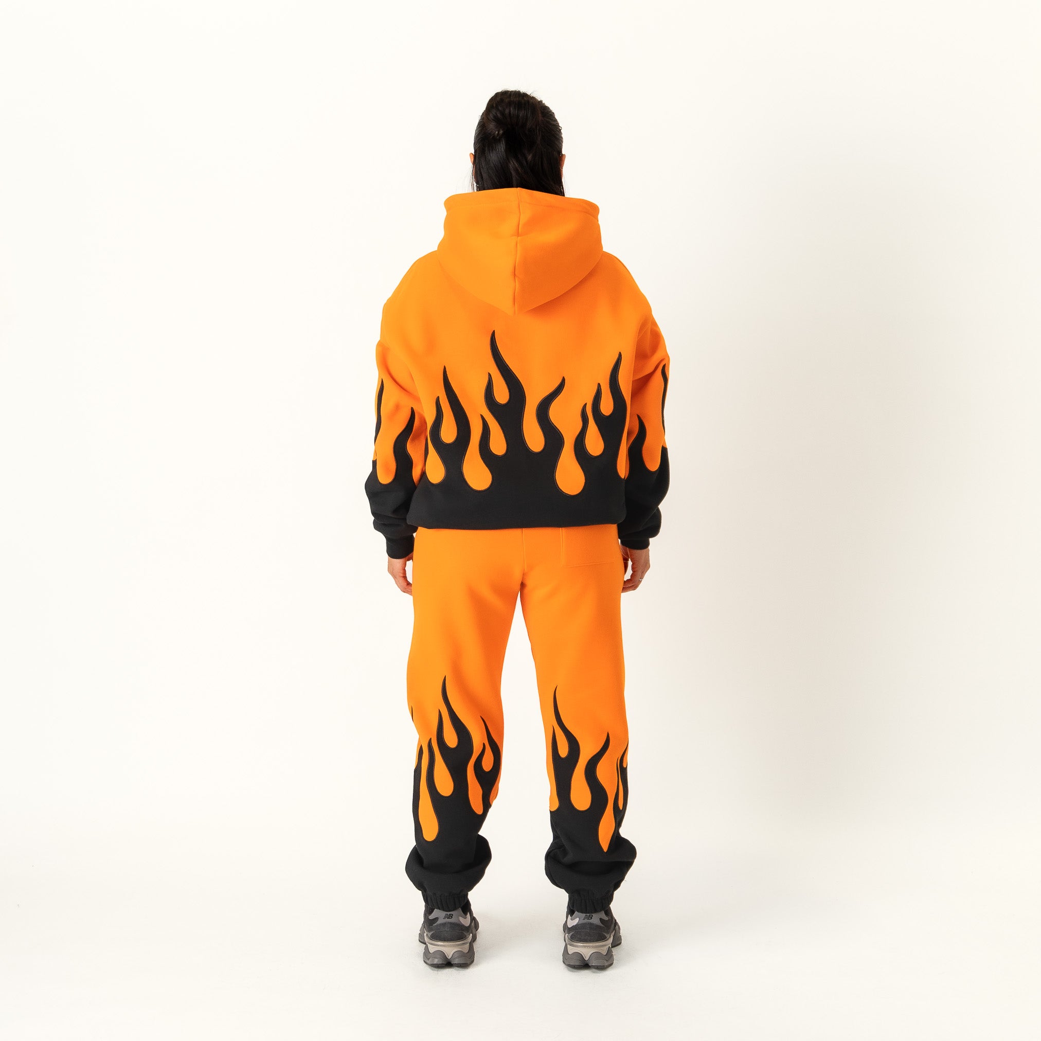 OVERSIZED PREMIUM HEATER HOODIE - ORANGE / BLACK