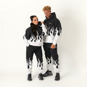 OVERSIZED PREMIUM HEATER HOODIE - BLACK / WHITE