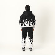 OVERSIZED PREMIUM HEATER HOODIE - BLACK / WHITE