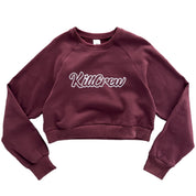 SCRIPT CROP CREW NECK - MAROON