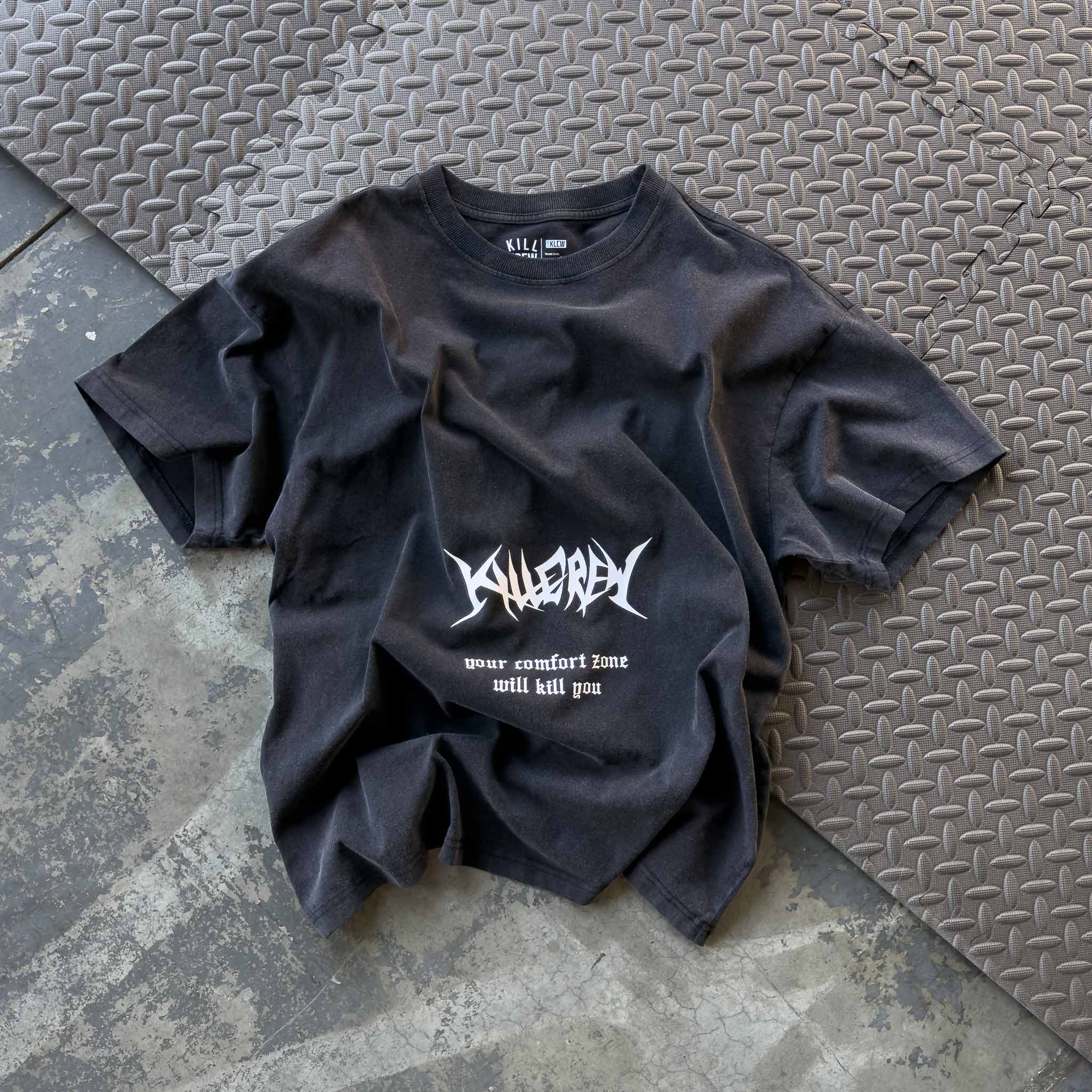 RELAXED FIT LUX "COMFORT ZONE" T-SHIRT - BLACK / WHITE