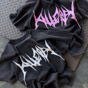 RELAXED FIT LUX "COMFORT ZONE" T-SHIRT - BLACK / PINK