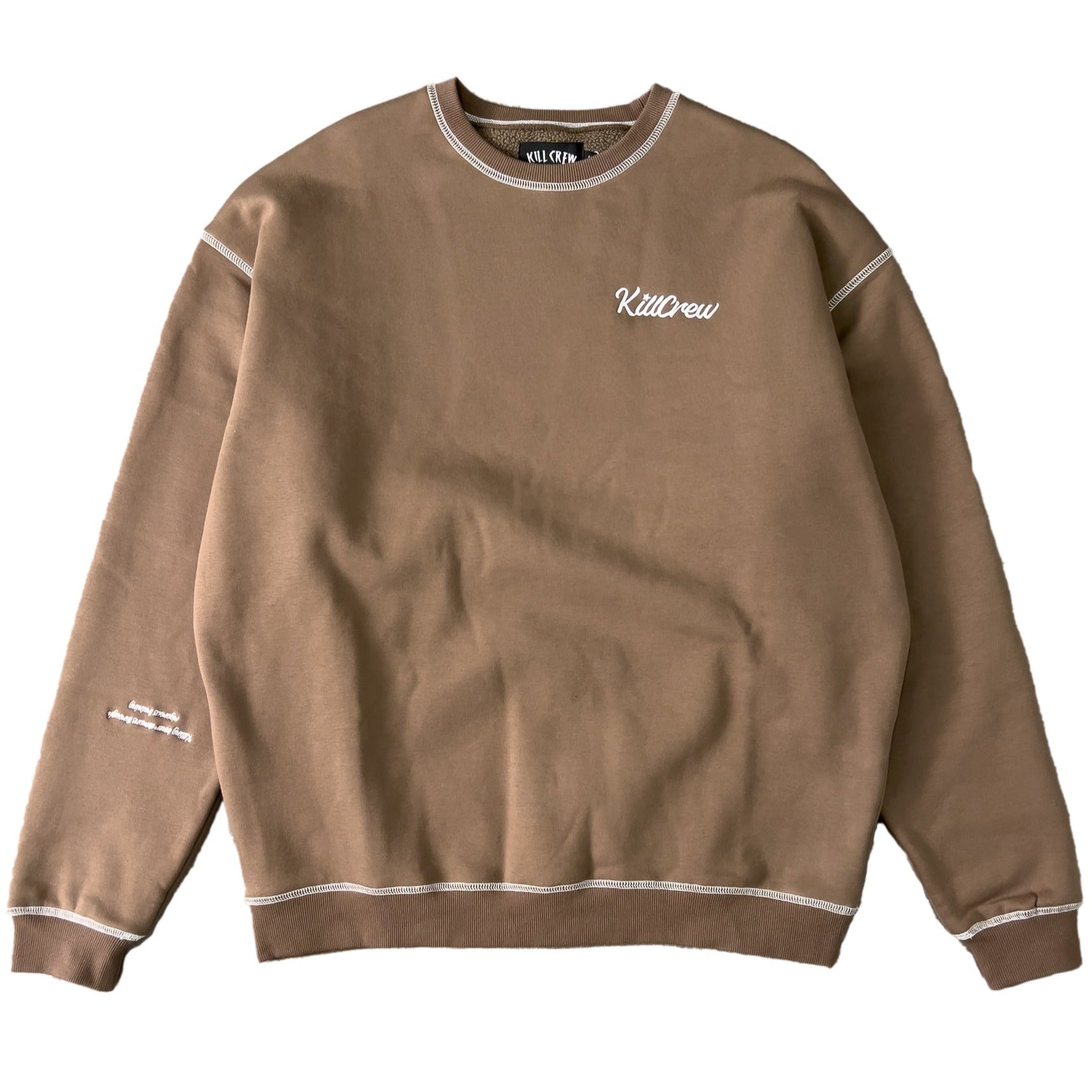 OVERSIZED LUX OUTSEAM CREW NECK - BROWN – Kill Crew