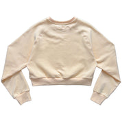 SCRIPT CROP CREW NECK - CREAM