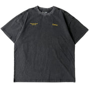 RELAXED FIT LUX SCRIPT T-SHIRT - BLACK / YELLOW