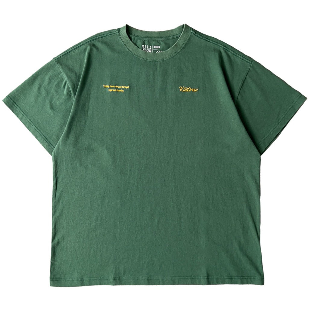 RELAXED FIT LUX SCRIPT T-SHIRT - GREEN / YELLOW – Kill Crew