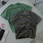 RELAXED FIT LUX SCRIPT T-SHIRT - BLACK / YELLOW