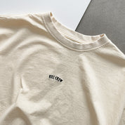 RELAXED FIT LUX "SIMPLE" T-SHIRT - CREAM