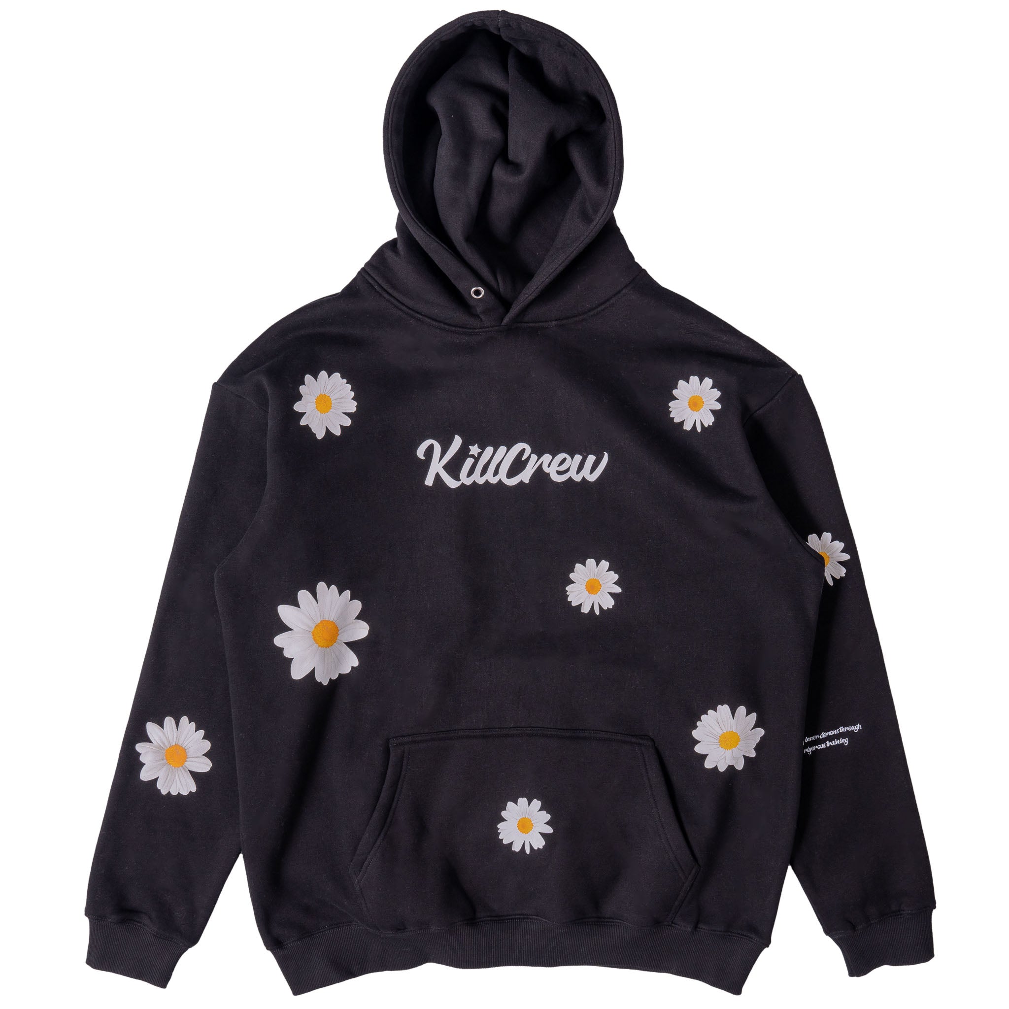 OVERSIZED LUX "DAISY" HOODIE - BLACK