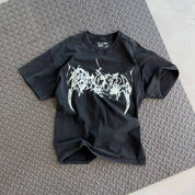 RELAXED FIT LUX SMOKE WOLF T-SHIRT - BLACK