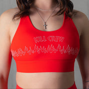 FLAME HIGH SUPPORT SPORTS BRA - RED / WHITE