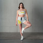 BARBWIRE SPORTS BRA - WHITE / YELLOW