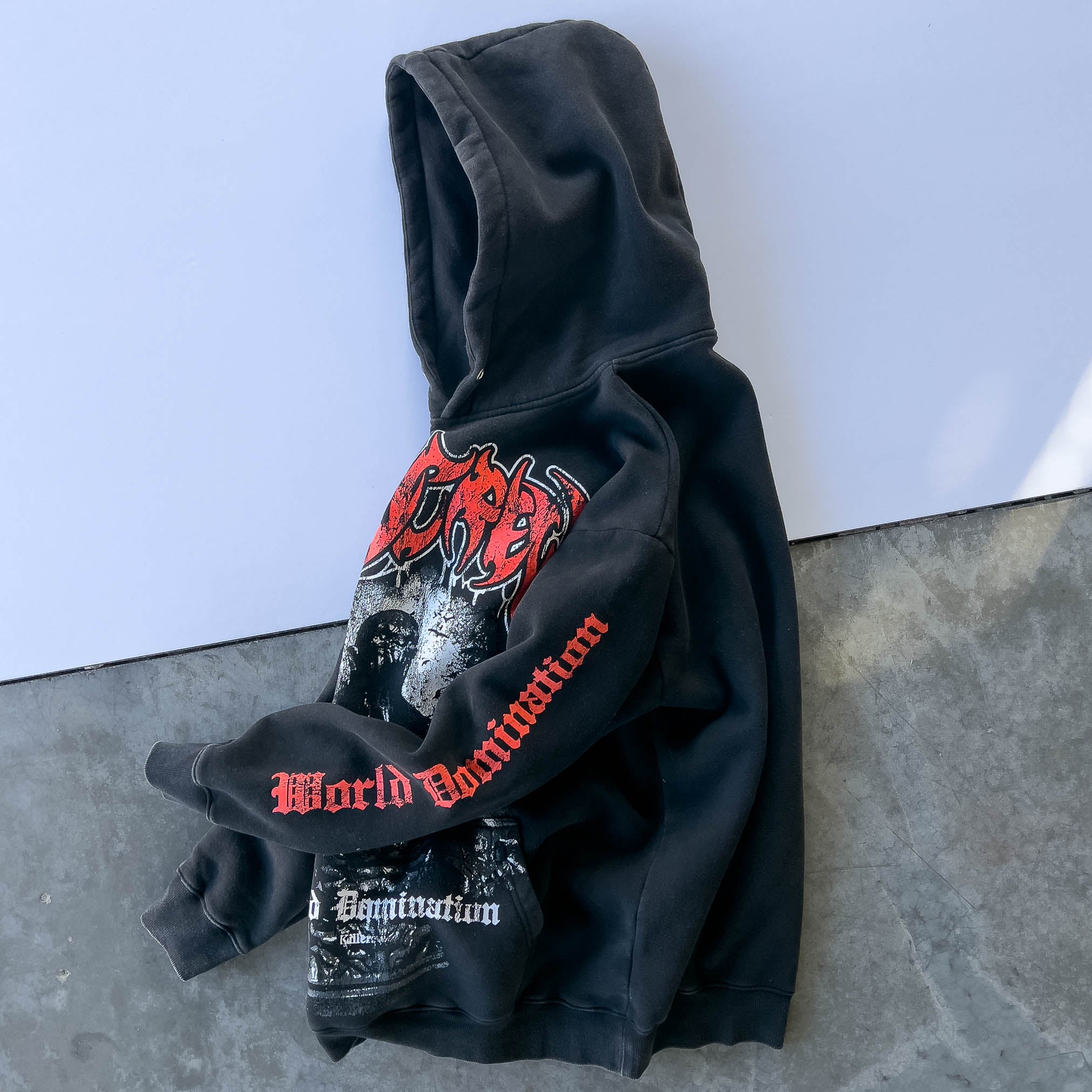 OVERSIZED LUX "GHOUL" HOODIE - BLACK