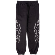 OVERSIZED LUX "TRIBAL" SWEATPANTS - BLACK / WHITE