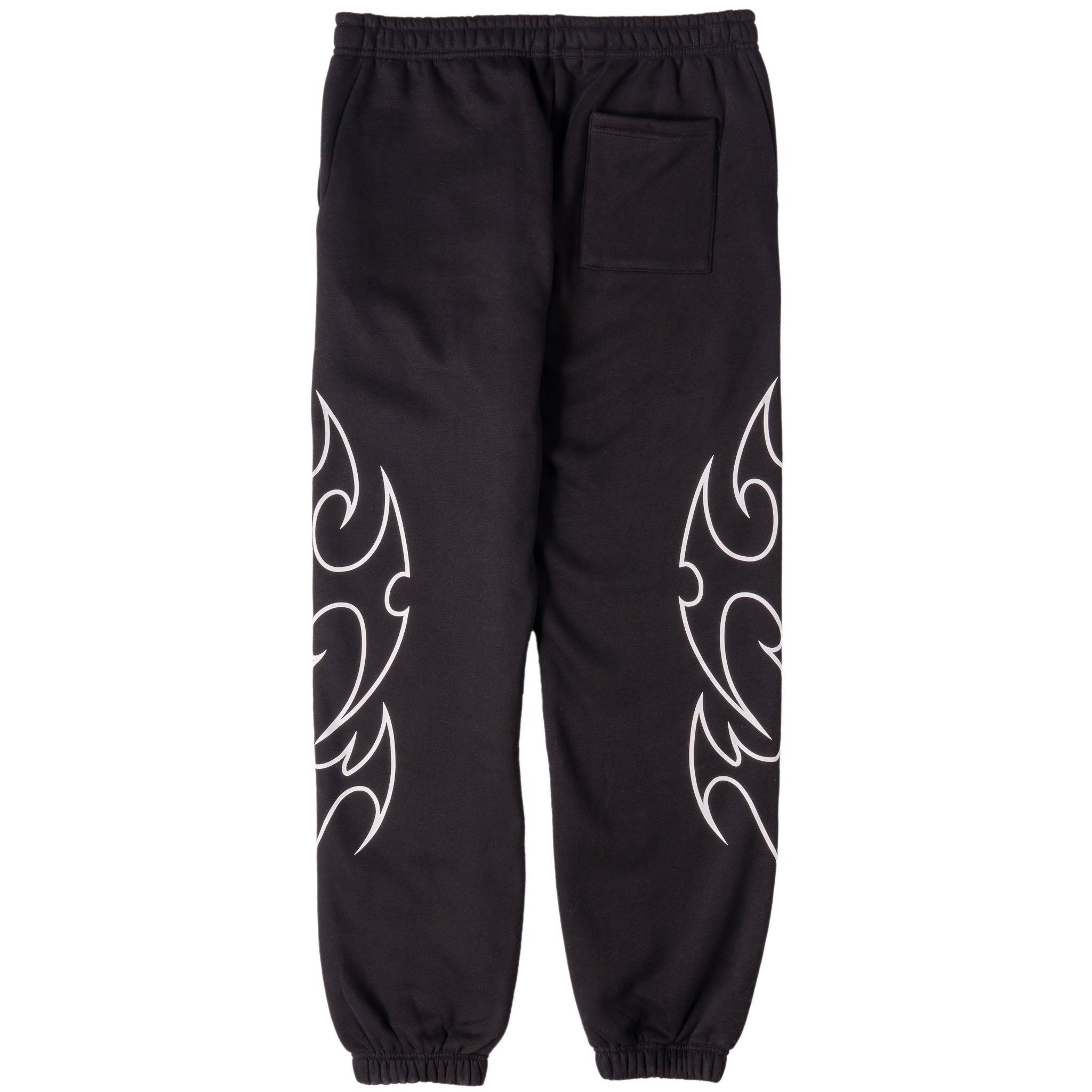 OVERSIZED LUX "TRIBAL" SWEATPANTS - BLACK / WHITE