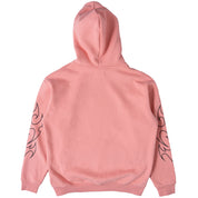 OVERSIZED LUX "TRIBAL" HOODIE - PINK / BLACK