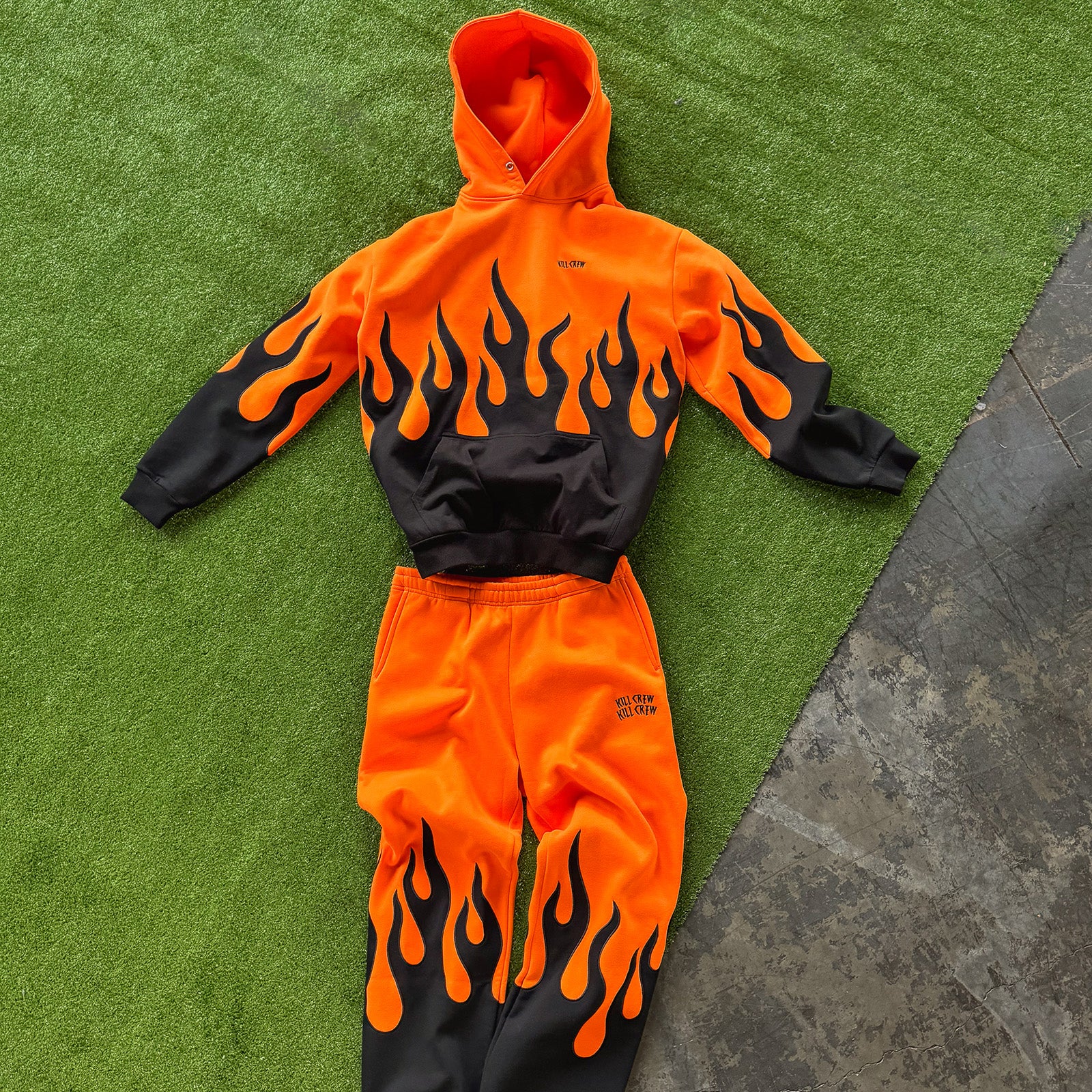 PREMIUM HEATER SWEATS - ORANGE / BLACK