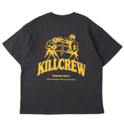 RELAXED FIT NATURAL COTTON BOXING DEPARTMENT T-SHIRT - GREY / GOLD