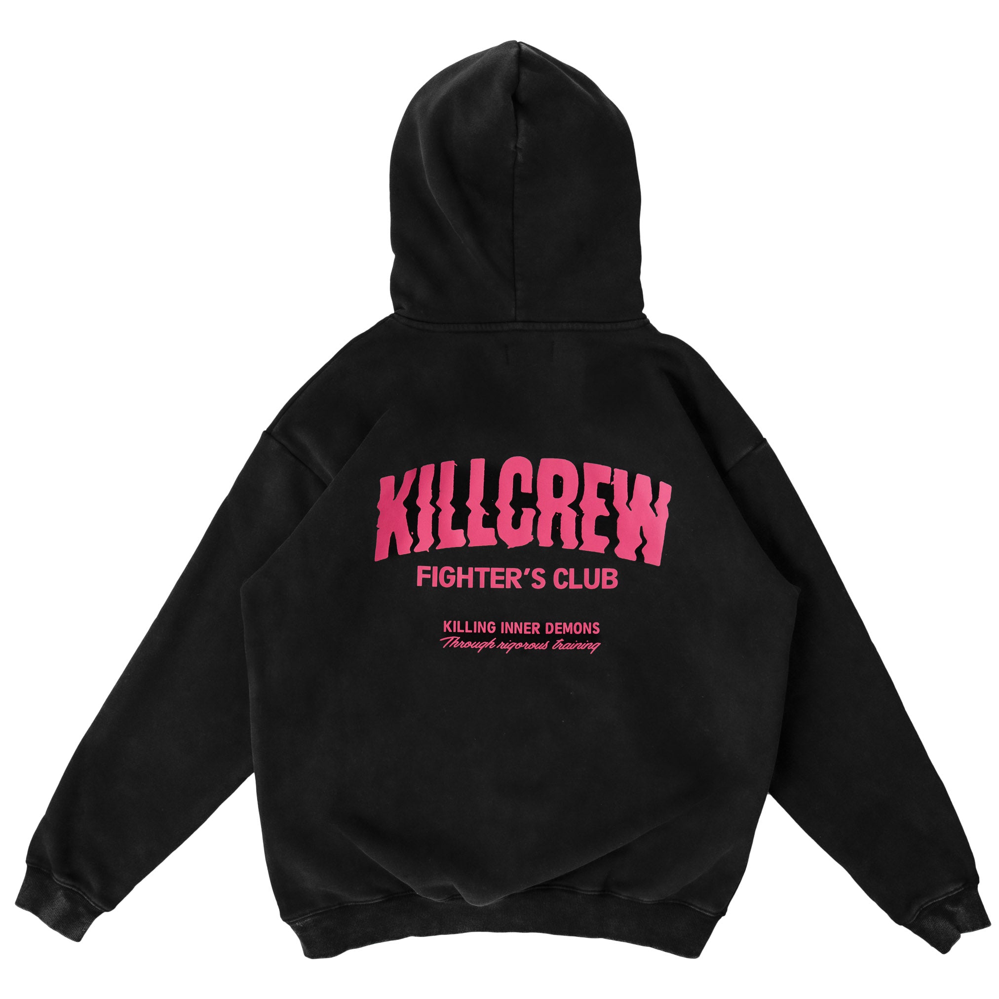OVERSIZED LUX RIGOROUS TRAINING HOODIE - BLACK / PINK – Kill Crew