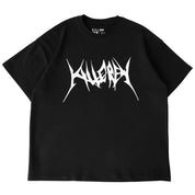 RELAXED FIT NATURAL COTTON "BUILT TO DESTROY" T-SHIRT - BLACK / WHITE