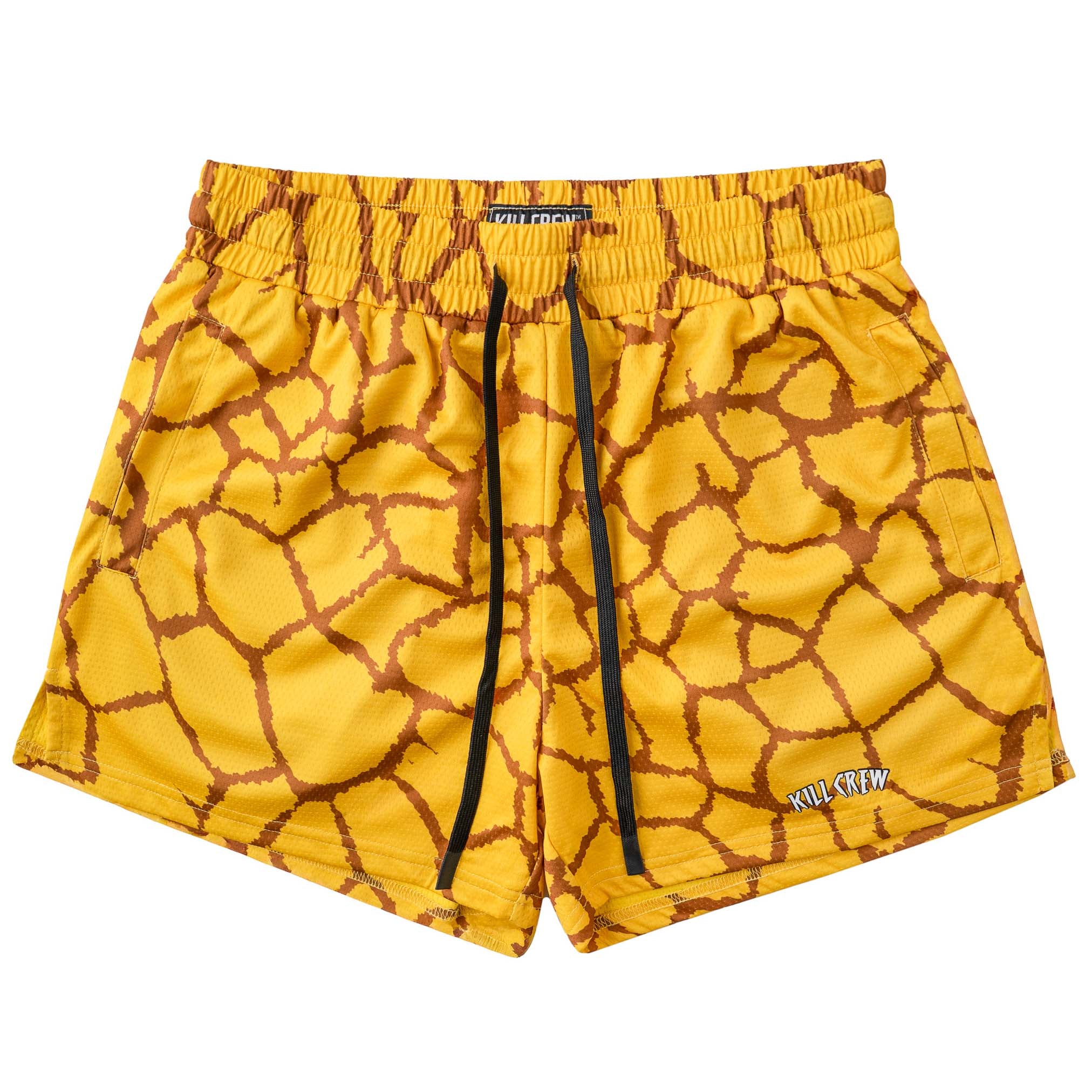 MUAY THAI SHORTS (MID THIGH CUT) - YELLOW GIRAFFE – Kill Crew