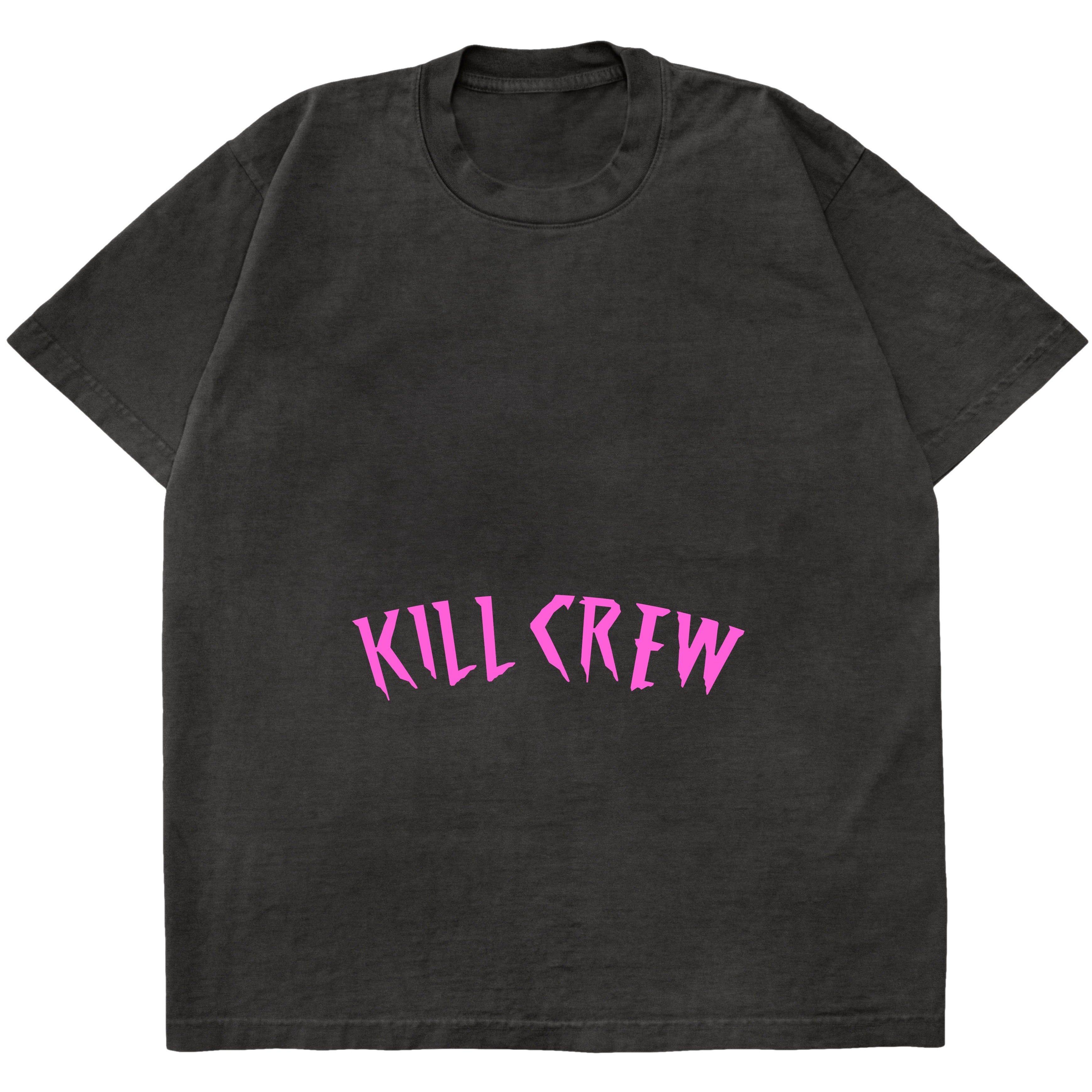 OVERSIZED LUX ACID WASH T-SHIRT - BLACK / PINK – Kill Crew