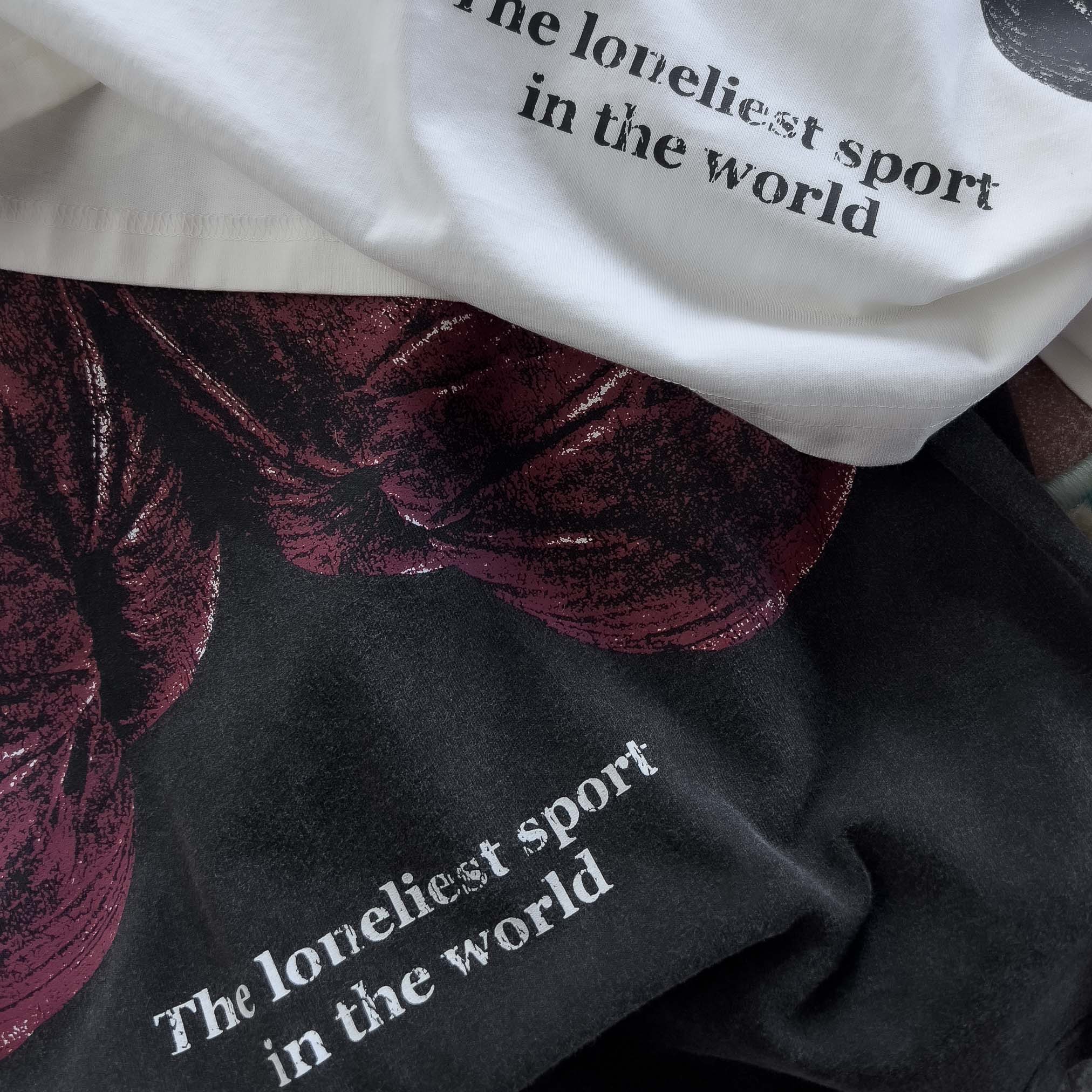 RELAXED FIT LUX "VINTAGE BOXING" T-SHIRT - BLACK